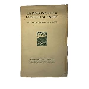 Image du vendeur pour The Personality of English Scenery. A lecture delivered to the Literary Society of Harrogate. 29 January 1930. mis en vente par Westwood Books Sedbergh