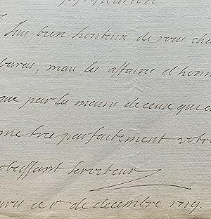 Bild des Verkufers fr Deux longues lettres du duc du Maine au sujet de son conflit avec la duchesse de Saint-Aignan sur la possession de certaines terres zum Verkauf von Traces Ecrites