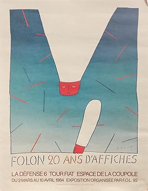 Image du vendeur pour 1984 French Exhibition Poster - Folon, 20 ans d'Affiches mis en vente par L'Affichiste Vintage Posters