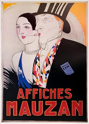 1984 French Exhibition Poster, Achille Mauzan Musee de la Publicité, Elegant Couple