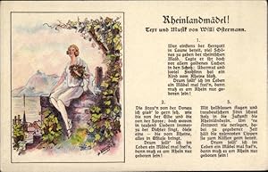 Bild des Verkufers fr Lied Knstler Ansichtskarte / Postkarte Volkhofen, A., Willi Ostermann, Rheinlandmdel zum Verkauf von akpool GmbH