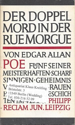 Der Doppelmord in der Rue Morgue - Kurzgeschichten