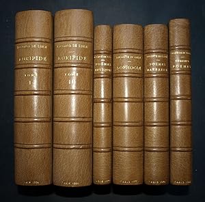 Seller image for Les oeuvres de LECONTE DE LISLE -EURIPIDE, 2 vol (1884) -POEMES ANTIQUES (1874) -POEMES BARBARES (1872) -SOPHOCLE (1877) -DERNIERS POEMES (1895) for sale by Librairie Maxime Katz