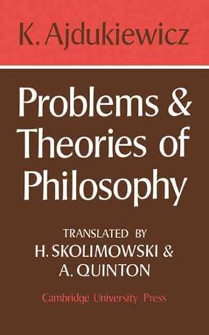 Seller image for Problems and Theories of Philosophy for sale by GreatBookPrices