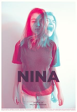 2015 Contemporary Movie Poster - Nina (Layered, Red and Blue)