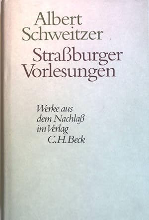 Bild des Verkufers fr Straburger Vorlesungen. zum Verkauf von books4less (Versandantiquariat Petra Gros GmbH & Co. KG)