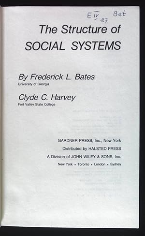 Seller image for The Structure of Social Systems. for sale by books4less (Versandantiquariat Petra Gros GmbH & Co. KG)