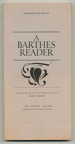 Seller image for A Barthes Reader for sale by Between the Covers-Rare Books, Inc. ABAA