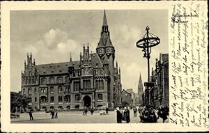 Bild des Verkufers fr Ansichtskarte / Postkarte Gelsenkirchen, Rathaus, alte Laterne zum Verkauf von akpool GmbH