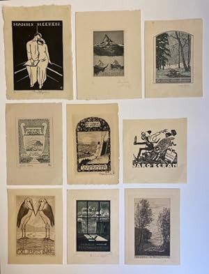 [Konvolut aus 58 Kunst-, Sammler und Gebrauchs-Exlibris - 19. und 20. Jahrhundert]. -