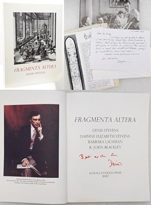 Seller image for FRAGMENTA ALTERA. for sale by Francis Edwards ABA ILAB
