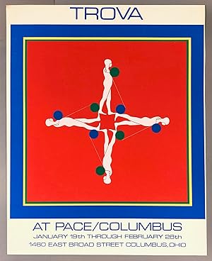 Vintage Ernest Trova Serigraph Falling Man Exhibition Poster Pace/Columbus 1970s