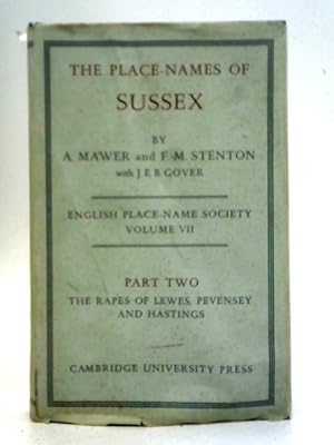 Imagen del vendedor de The Place-Names of Sussex: Part II, The Rapes of Lewes, Pevensey and Hastings a la venta por World of Rare Books