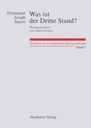 Imagen del vendedor de Was ist der Dritte Stand? Ausgewhlte Schriften a la venta por BuchWeltWeit Ludwig Meier e.K.