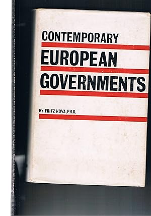 Imagen del vendedor de Contemporary European Governments a la venta por manufactura