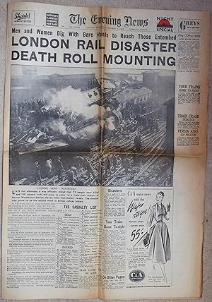 The Evening News No.22040 Wednesday, October 8, 1952 Night Special (Report on Harrow & Wealdstone...