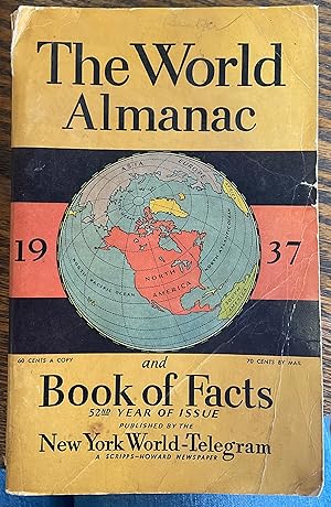 Imagen del vendedor de THE WORLD ALMANAC and Book of Facts (1937) a la venta por Riverow Bookshop