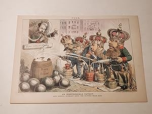 Seller image for 1882 Puck Lithograph of "An Irrepressible Patriot" - How General Skobeleff Keeps the Crowned Heads Busy - Russian General for sale by rareviewbooks