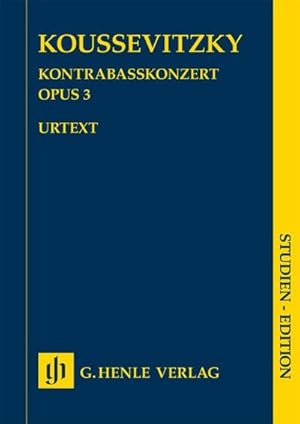 Bild des Verkufers fr Serge Koussevitzky - Kontrabasskonzert op. 3 : Besetzung: Kontrabass und Klavier zum Verkauf von AHA-BUCH GmbH