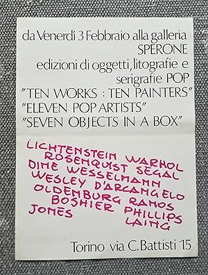 TEN WORKS: TEN PAINTERS. ELEVEN POP ARTISTS. SEVEN OBJECTS IN A BOX
