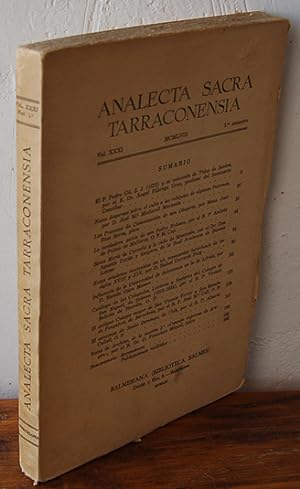 Imagen del vendedor de ANALECTA SACRA TARRACONENSIA. Revista de ciencias histrico-eclesisticas Vol. XXXI - 1958 a la venta por EL RINCN ESCRITO
