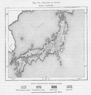 Geology of Japan,Antique Geological Map