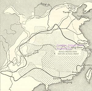 Chief Crops of China,Historical Antique Agricultural Map