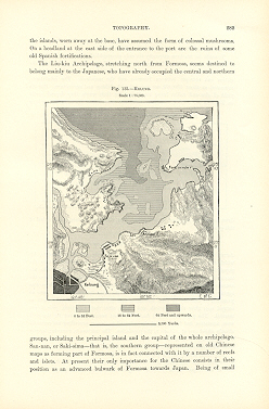 Keelung, or Jilong on the northeast coast of Taiwan,Antique Topographical Map