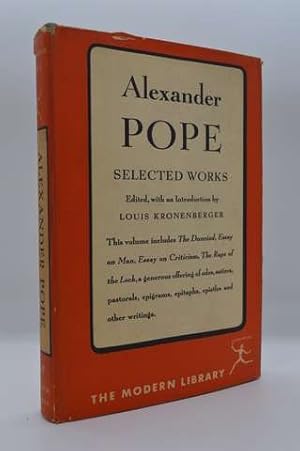 Rare Alexander Pope SELECTED WORKS 1st Modern Library 1948 #257 HC/DJ