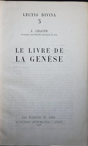 Bild des Verkufers fr LE LIVRE DE LA GENSE. zum Verkauf von Antiquariat Bookfarm