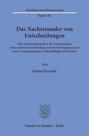 Seller image for Das Nacheinander von Entscheidungen. for sale by BuchWeltWeit Ludwig Meier e.K.