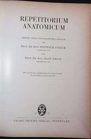 Bild des Verkufers fr REPETITORIUM ANATOMICUM. zum Verkauf von Antiquariat Bookfarm