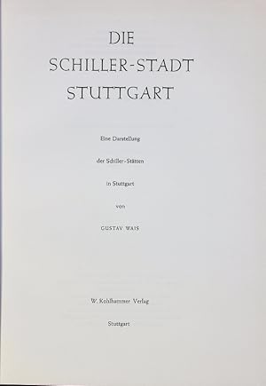 Imagen del vendedor de DIE SCHILLER-STADT, STUTTGART. a la venta por Antiquariat Bookfarm