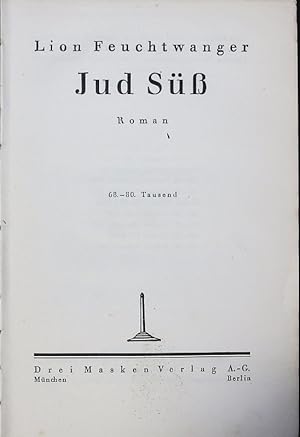 Bild des Verkäufers für Jud Süß. Roman. zum Verkauf von Antiquariat Bookfarm