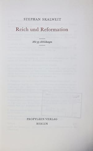 Seller image for Reich und Reformation. for sale by Antiquariat Bookfarm