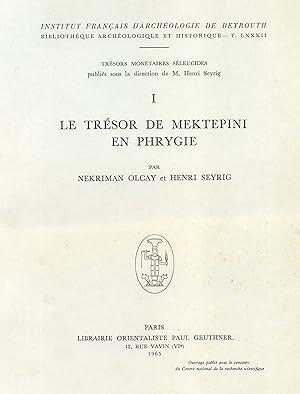 Seller image for Le Tresor de Mektepini en Phrygie. for sale by Kutub Ltd