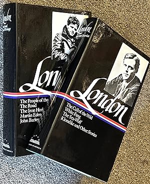 Imagen del vendedor de Jack London; Novels and Stories [And] Novels and Social Writings, [Two Volumes]: The Call of the Wild, White Fang, the Sea-Wolf, Short Stories [ & ] the People of the Abyss; the Road; the Iron Heel, Martin Eden; John Barleycorn, Essays a la venta por DogStar Books