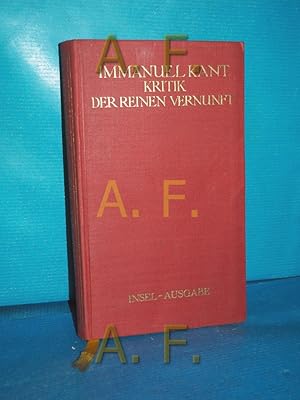 Seller image for Kritik der reinen Vernunft. [Hrsg.: Felix Gross] for sale by Antiquarische Fundgrube e.U.