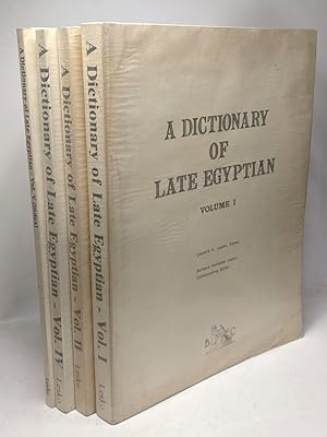 Seller image for A dictionary of late Egyptian - VOLUME 1 (1982) + VOLUME 2 (1984) + VOLUME VI (1989) + VOLUME V: Index(1990) --- (VOLUME III manquant) for sale by crealivres