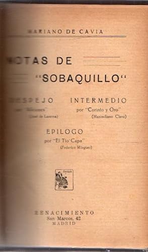 Seller image for Notas de "Sobaquillo" . for sale by Librera Astarloa