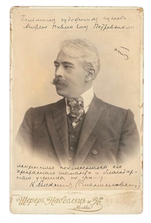 Cabinet photograph signed to Andrei Pavlovich Petrovskii
