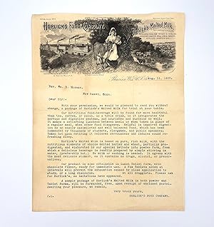 Horlick's Food Company letter Horlick's Malted Milk