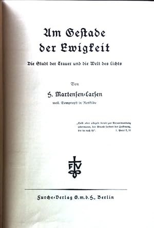 Image du vendeur pour Am Gestade der Ewigkeit : Die Stadt der Trauer und die Welt des Lichts. mis en vente par books4less (Versandantiquariat Petra Gros GmbH & Co. KG)