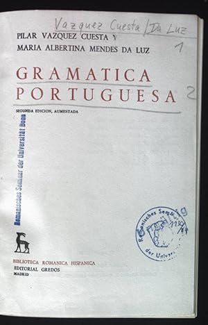 Imagen del vendedor de Gramatica Portuguesa. Biblioteca Romanica Hispanica, III. Manuales. a la venta por books4less (Versandantiquariat Petra Gros GmbH & Co. KG)