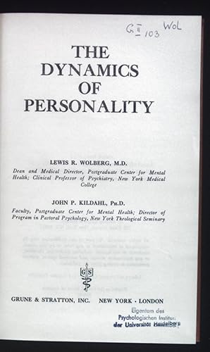 Bild des Verkufers fr The Dynamics of Personality. zum Verkauf von books4less (Versandantiquariat Petra Gros GmbH & Co. KG)