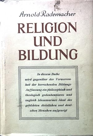 Bild des Verkufers fr Religion und Bildung : Eine kulturphilos. Betrachtg. zum Verkauf von books4less (Versandantiquariat Petra Gros GmbH & Co. KG)