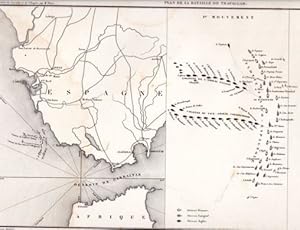 Plan de la Bataille de Trafalgar. Stahlstichkarte von A.H.Dyonnet nach A.H.Dufour.