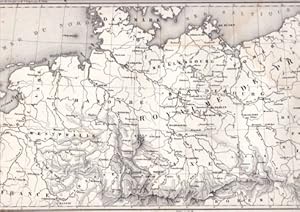 Carte du Nord de l`Allemagne. Stahlstichkarte von A.H.Dyonnet nach A.H.Dufour.