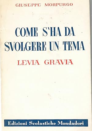 Immagine del venditore per Come S'ha Da Svolgere Un Tema Levia Gravia venduto da Il Salvalibro s.n.c. di Moscati Giovanni