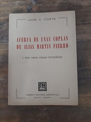 Imagen del vendedor de Acerca de unas coplas de alias Martin Fierro a la venta por Libros nicos